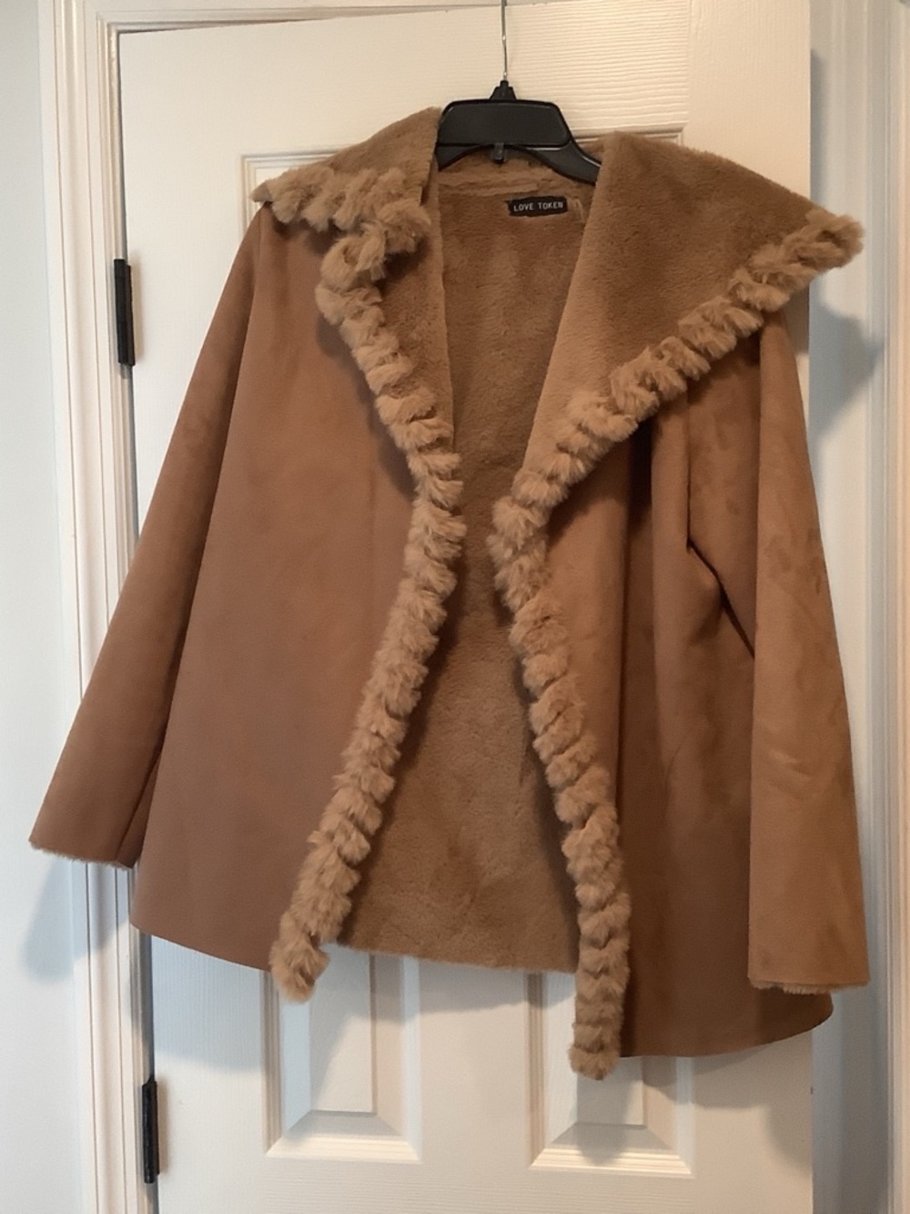 Love Token Women's Faux Shearling Coat - Camel